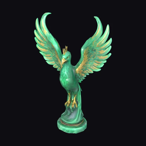 Emerald Jade Phoenix Bust