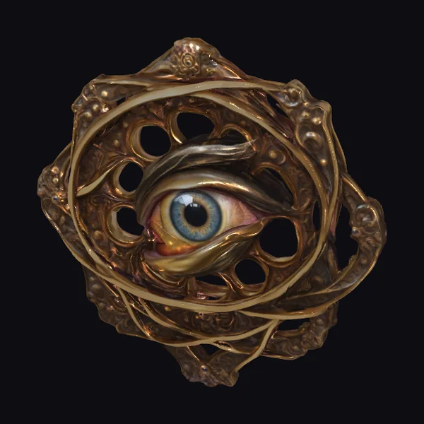 Golden Eye Ornate Brooch