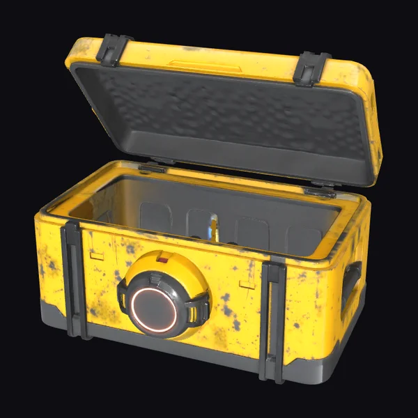 Yellow Metal Storage Box