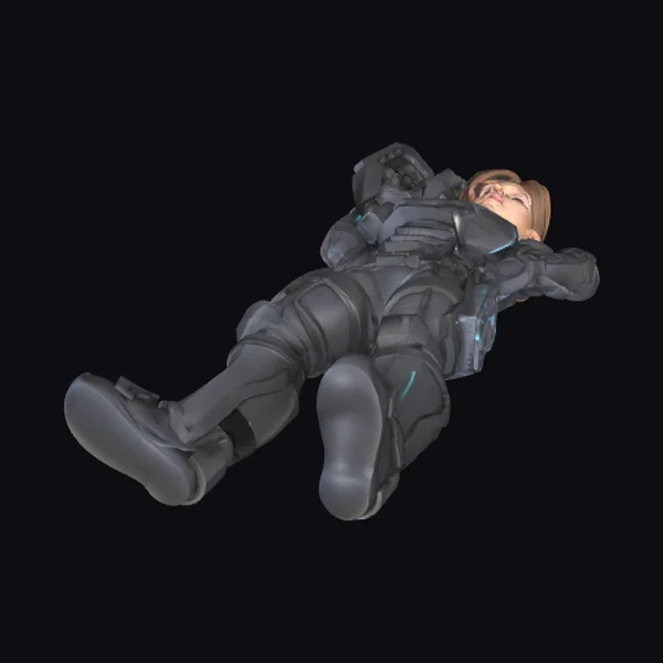 Woman in Black Armor