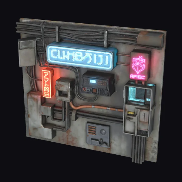 Cyberpunk Wall Wires Signs