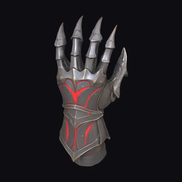 Armored Gauntlet with Red Accents