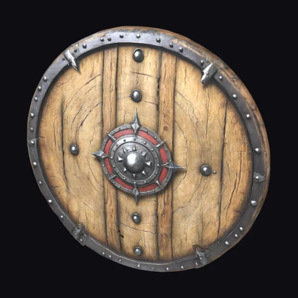 Wooden Orc Round Shield