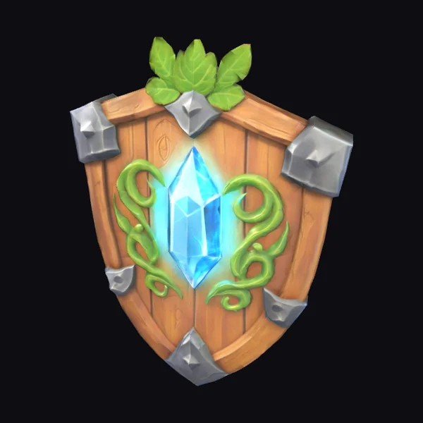 Wooden Crystal Shield Emblem