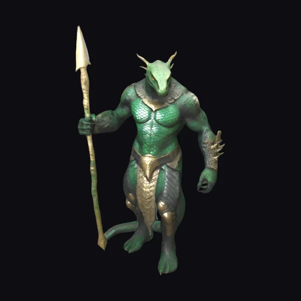 Reptilian Warrior with Spear