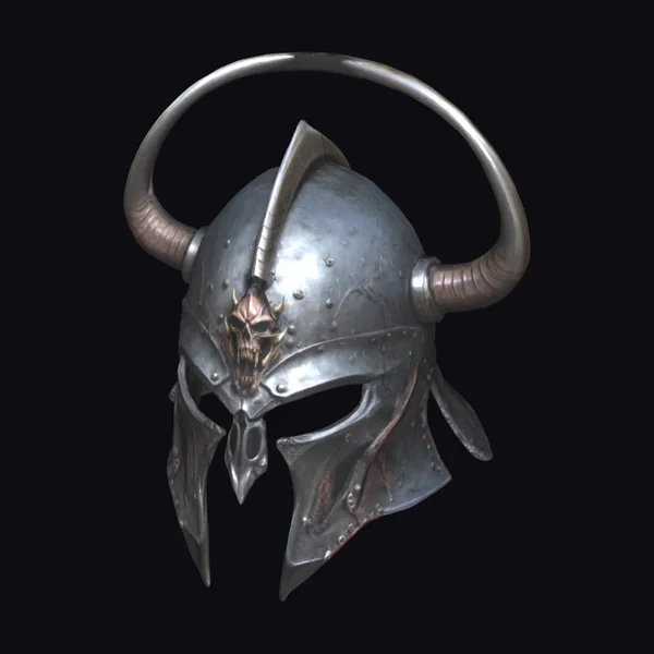 Dark Steel Horned Helm