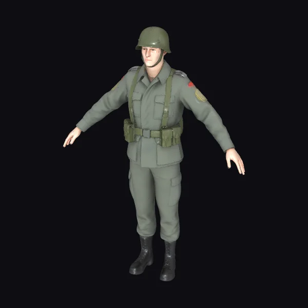 Soldier in Uniform T-Pose