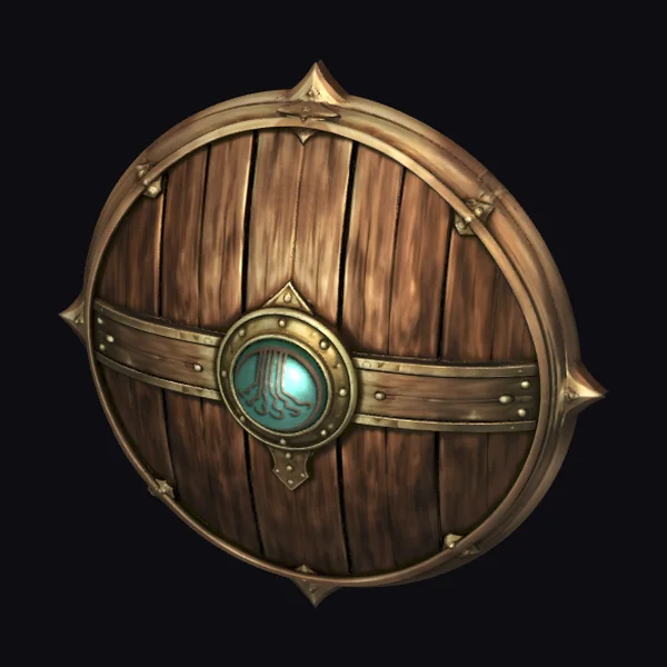 Wooden Shield with Emblem