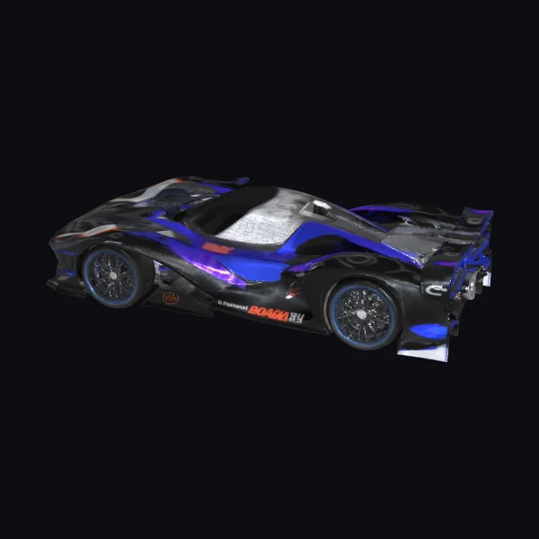 Black Blue Racing Car