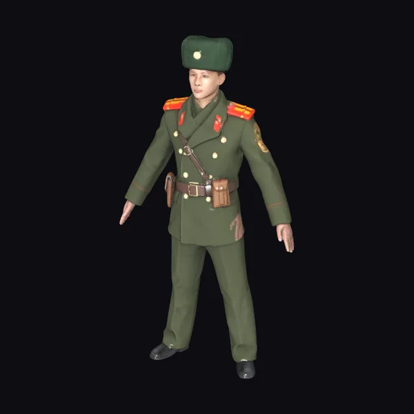 Military Man Green Uniform