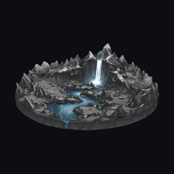Rocky Mountain Waterfall Terrain
