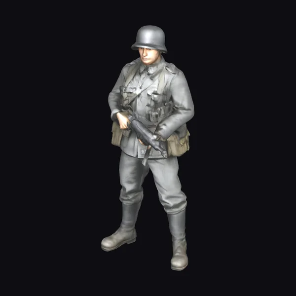 Soldier with Gun and Helmet