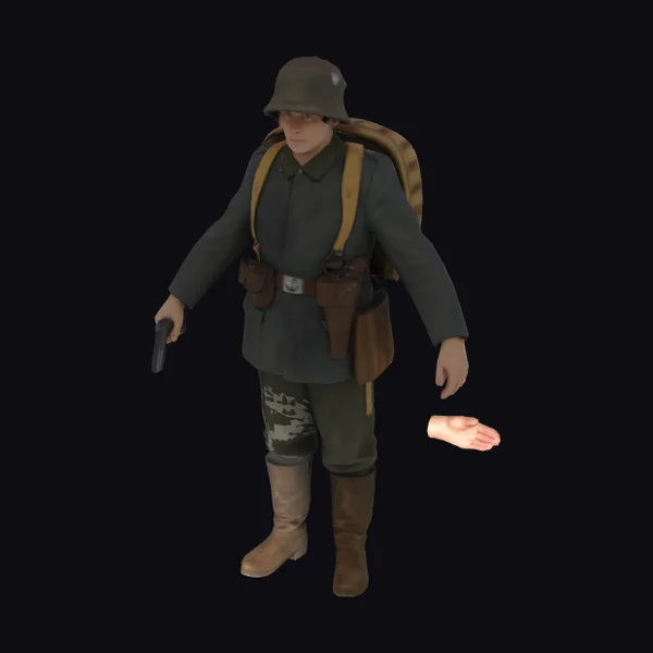 WWI Soldier with Backpack