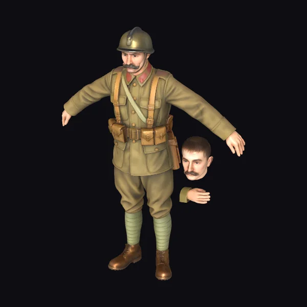 Soldier with Spare Head