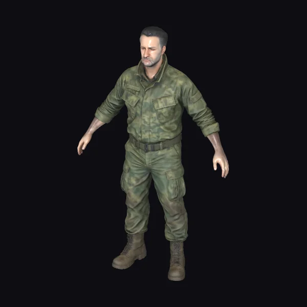 Military Man Camouflage Uniform