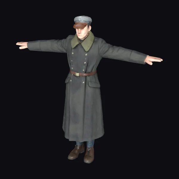 Military Man in Coat