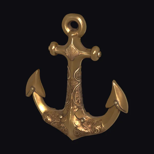Ornate Bronze Anchor