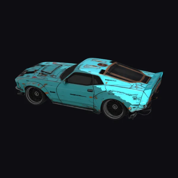 Turquoise Muscle Car