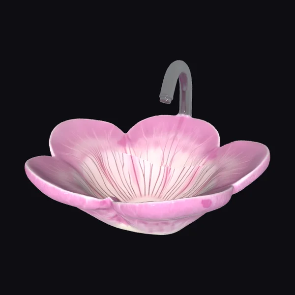 Pink Flower Shaped Basin