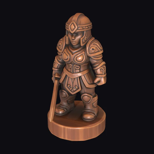 Wooden Warrior Figurine