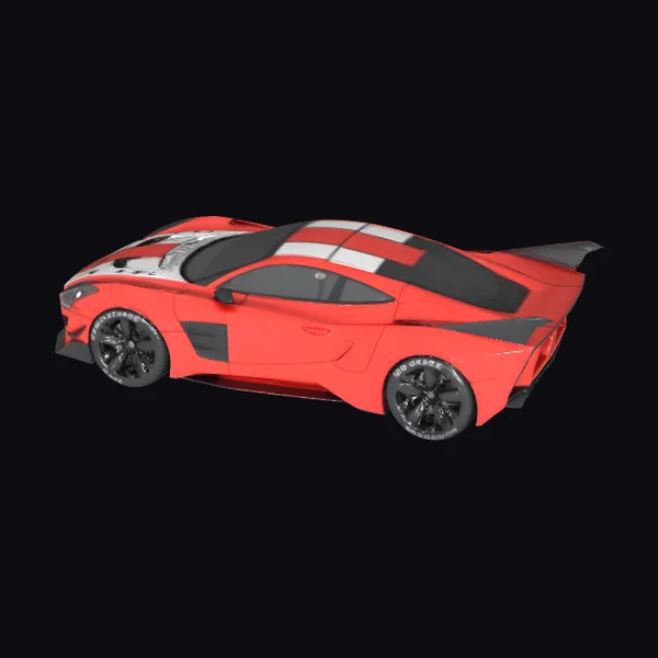 Red Fastback Sports Car