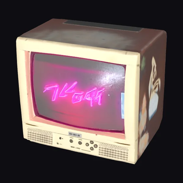 Vintage TV with Neon
