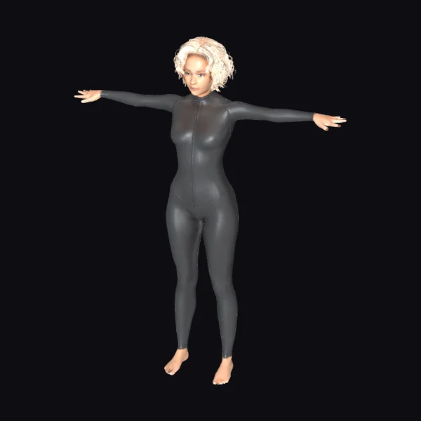 Woman in Black Bodysuit