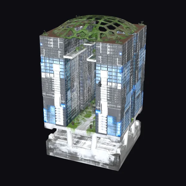 Twin Towers Under Canopy