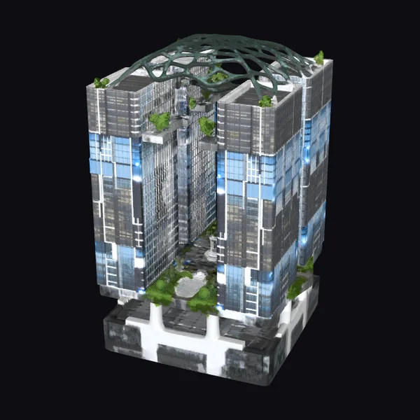 Twin Towers Under Canopy