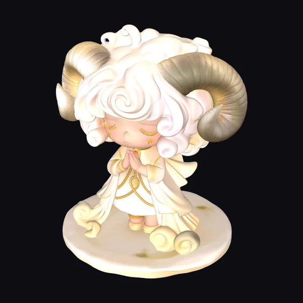 Golden Ram in Prayer