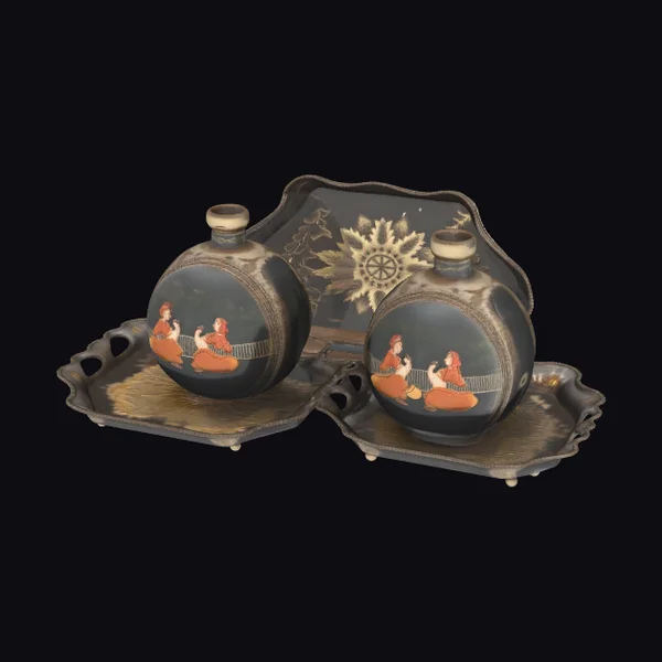 Lacquered Bottles with Scenes