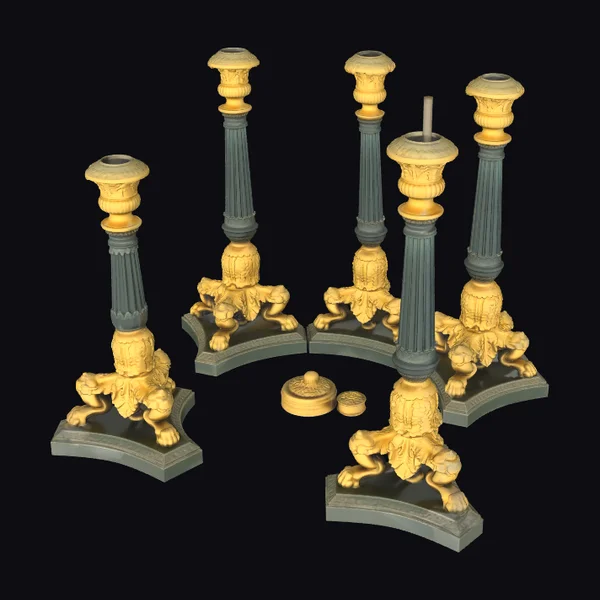 Ornate Gilded Candelabra Set