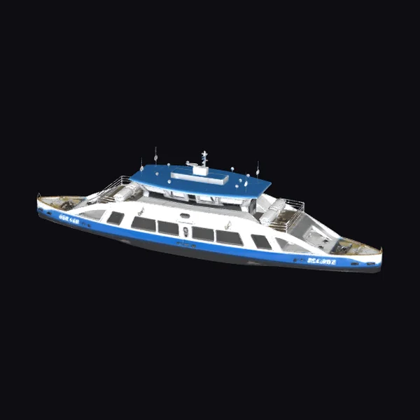 Blue and White Ferry