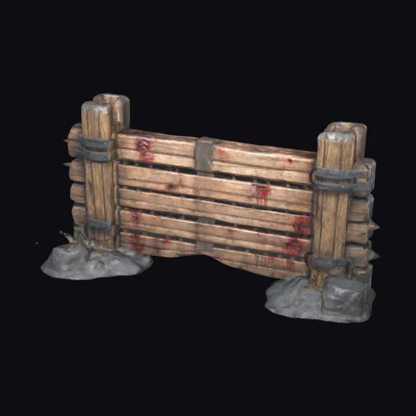 Wooden Barricade with Blood