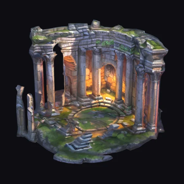 Ancient Roman Ruins Isometric
