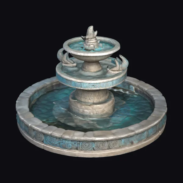 Ancient Mystical Stone Fountain