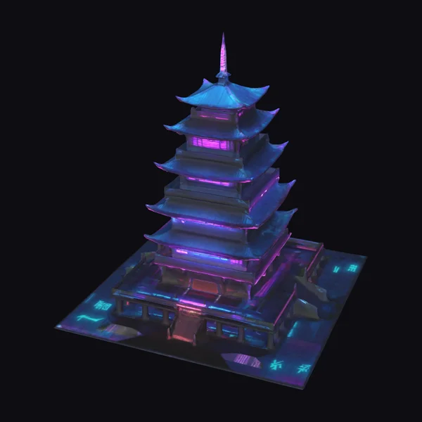 Neon Pagoda Tower