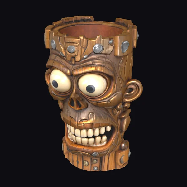 Wooden Tiki Mug