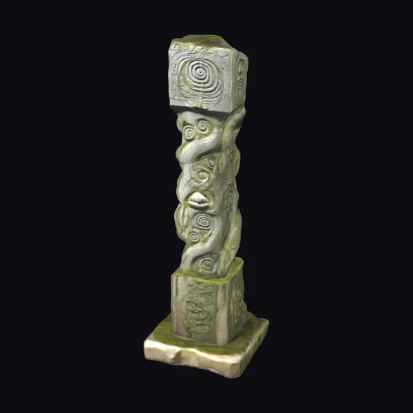 Ancient Stone Totem Pole