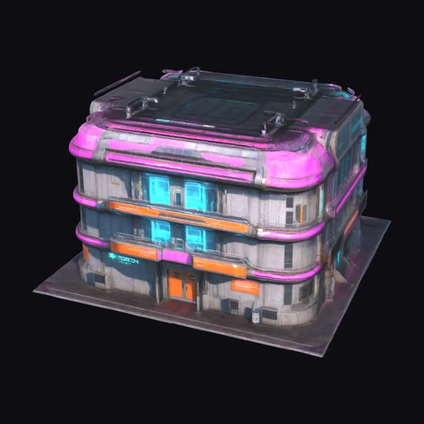 Cyberpunk Building Facade