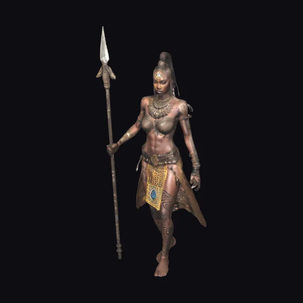 African Female Warrior Spear