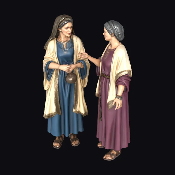 Ancient Attired Conversation Pair