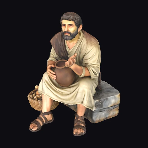 Ancient Man with Pottery
