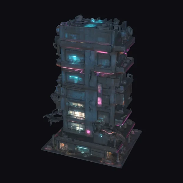 Cyberpunk Skyscraper Apartment