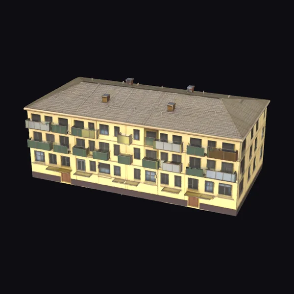 Yellow Old Apartment Building