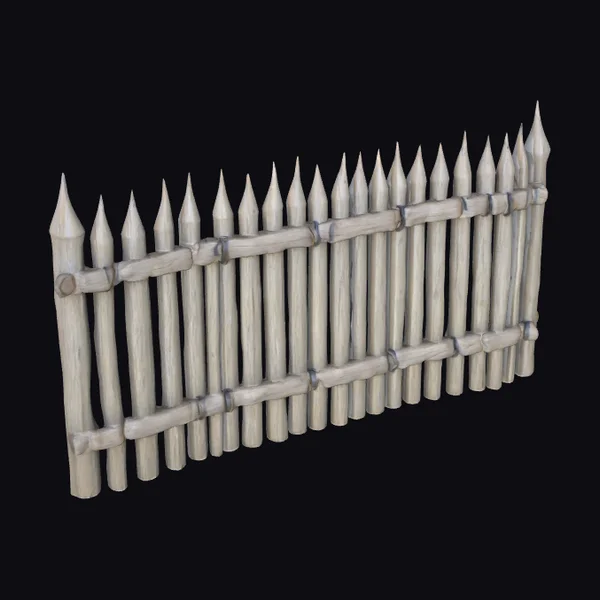 Wooden Spike Wall Section