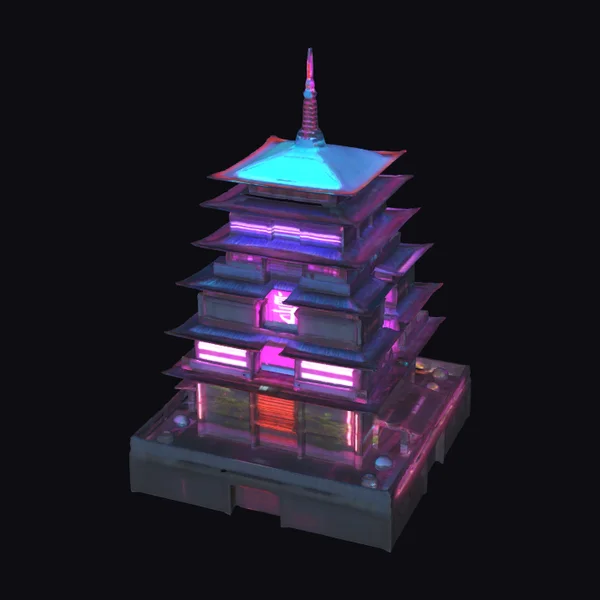 Neon Pagoda Tower