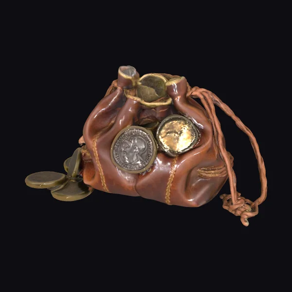 Worn Leather Coin Pouch