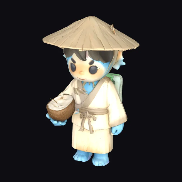 Coconut Wearing Traveler Figurine