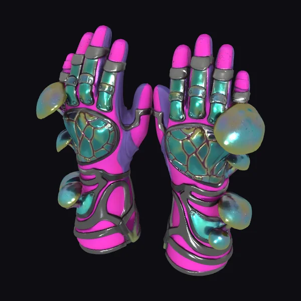 Iridescent Armored Gloves